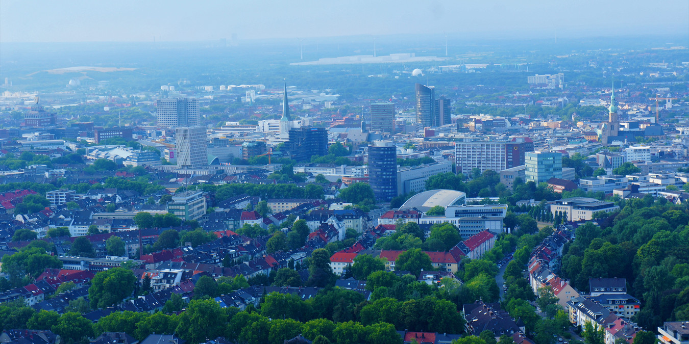 Der Blick auf Dortmund vom Florianturm im Jahr 2018